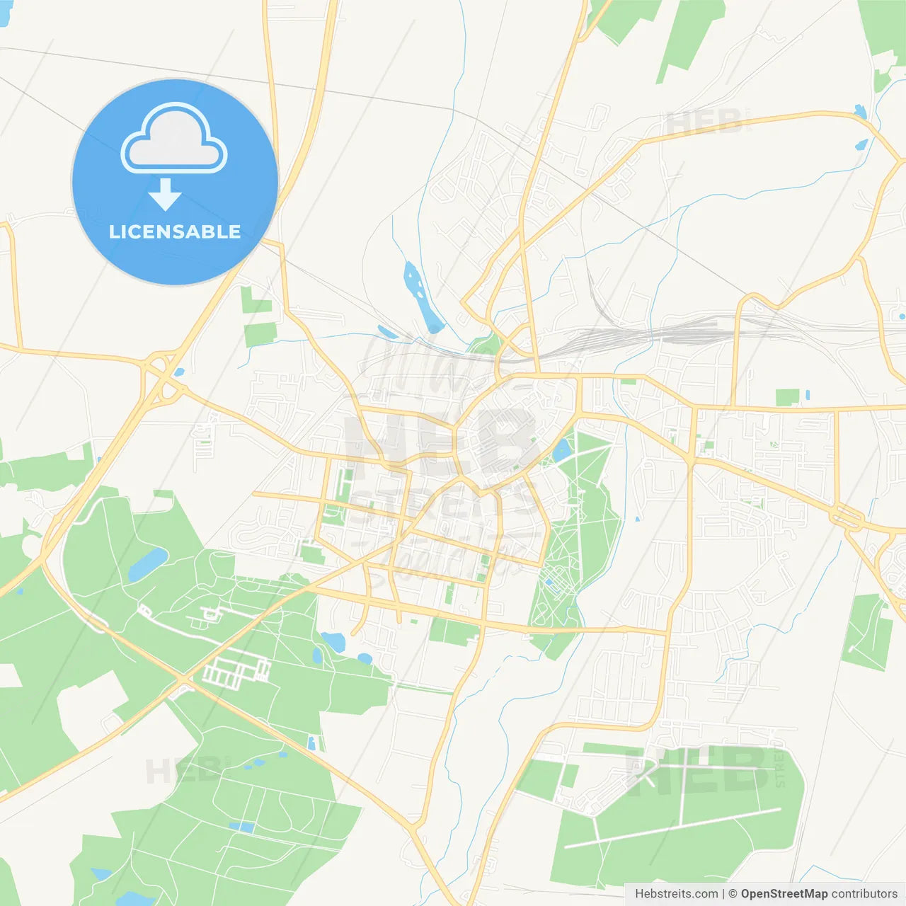 Legnica, Poland Vector Map - Classic Colors