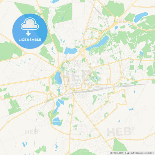 Gniezno, Poland Vector Map - Classic Colors