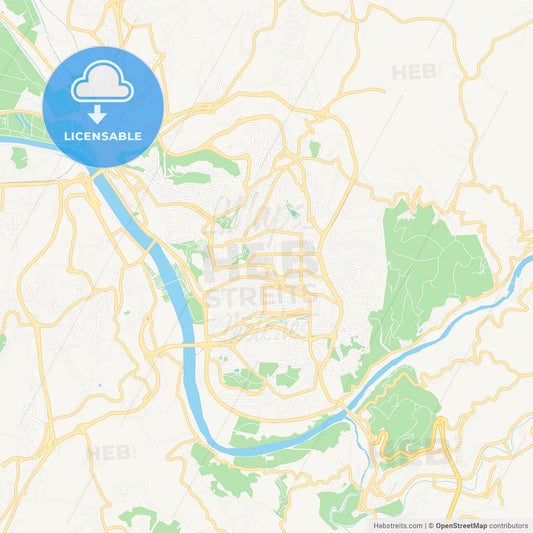 Coimbra, Portugal Vector Map - Classic Colors