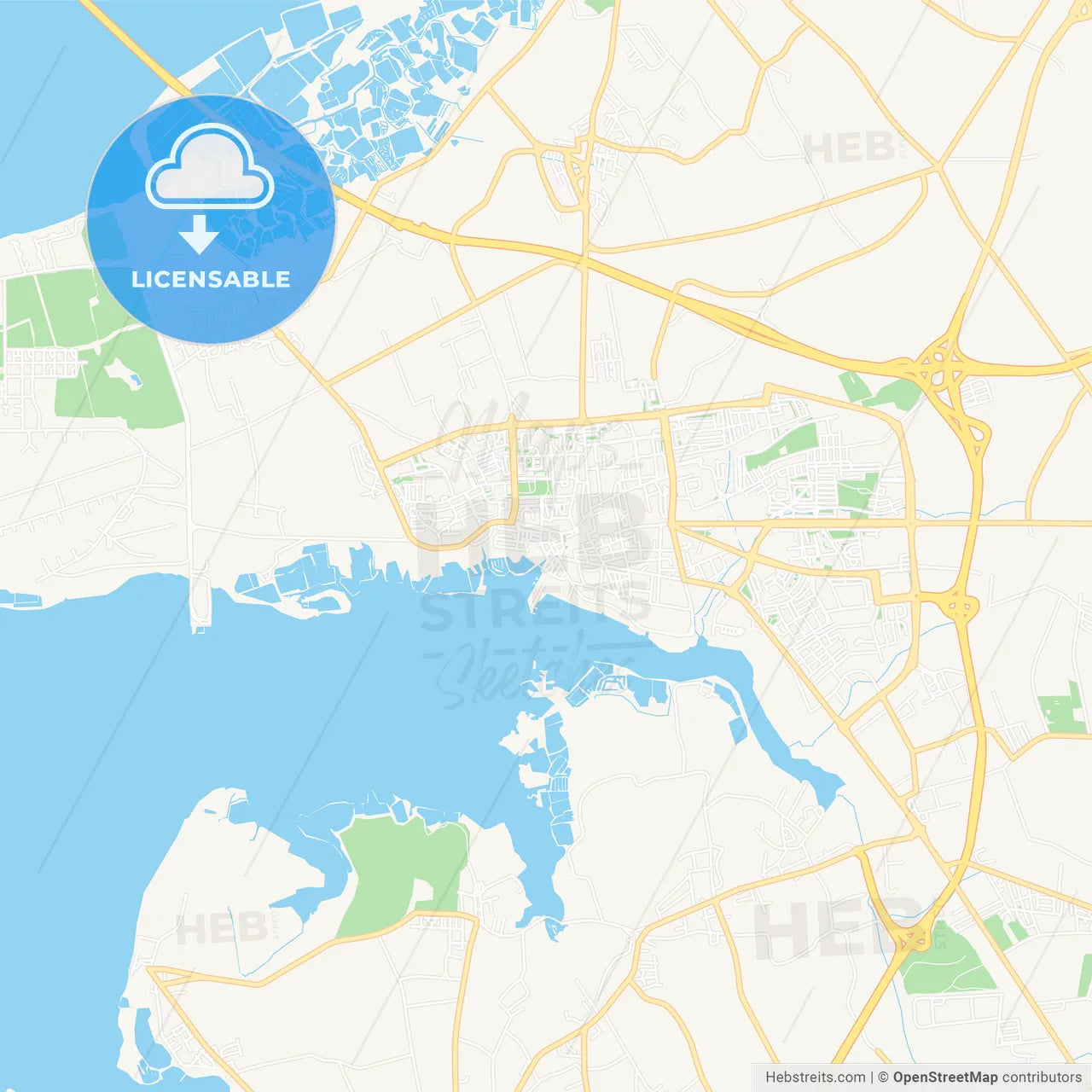 Montijo, Portugal Vector Map - Classic Colors