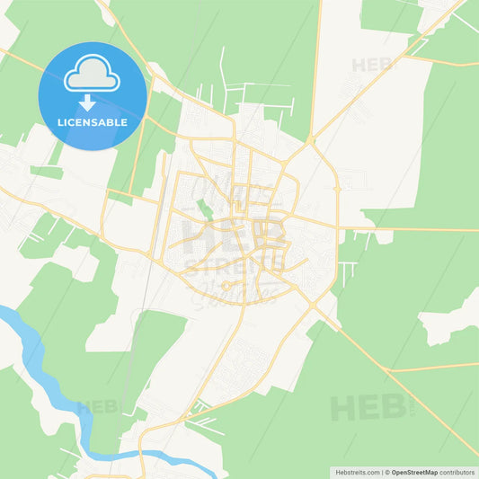 Focsani, Romania Vector Map - Classic Colors