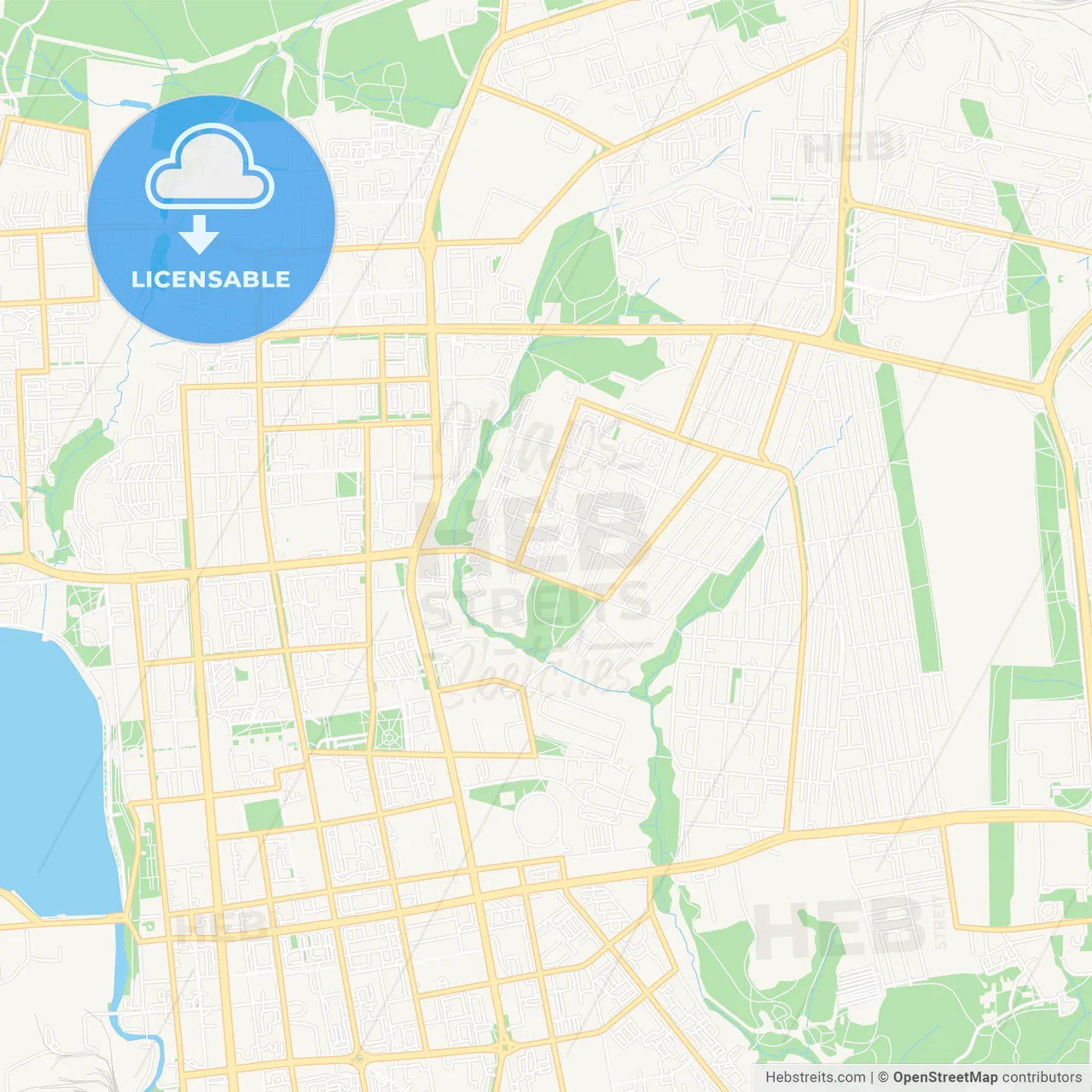 Izhevsk, Russia Vector Map - Classic Colors