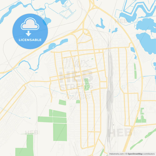 Bataysk, Russia Vector Map - Classic Colors