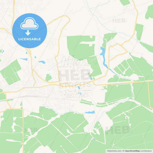 Donskoy, Russia Vector Map - Classic Colors