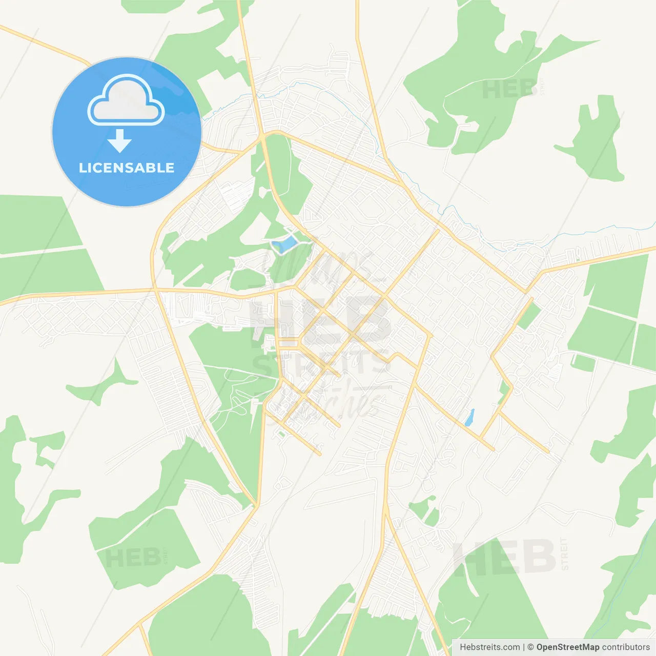 Belebey, Russia Vector Map - Classic Colors