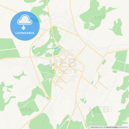 Belebey, Russia Vector Map - Classic Colors