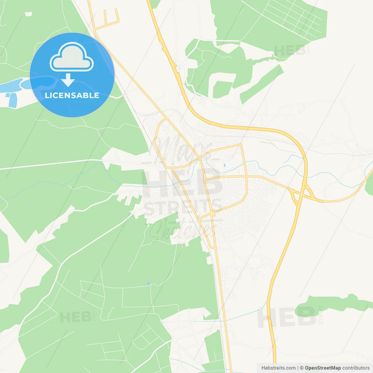 Paracin, Serbia Vector Map - Classic Colors