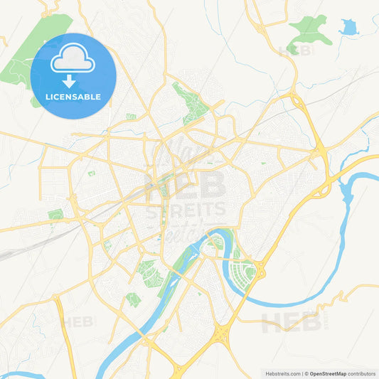 Cordoba, Spain Vector Map - Classic Colors