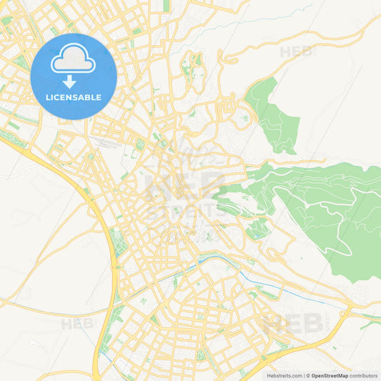 Granada, Spain Vector Map - Classic Colors