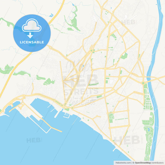 Almeria, Spain Vector Map - Classic Colors