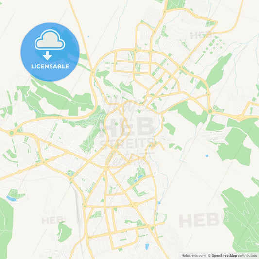 Caceres, Spain Vector Map - Classic Colors