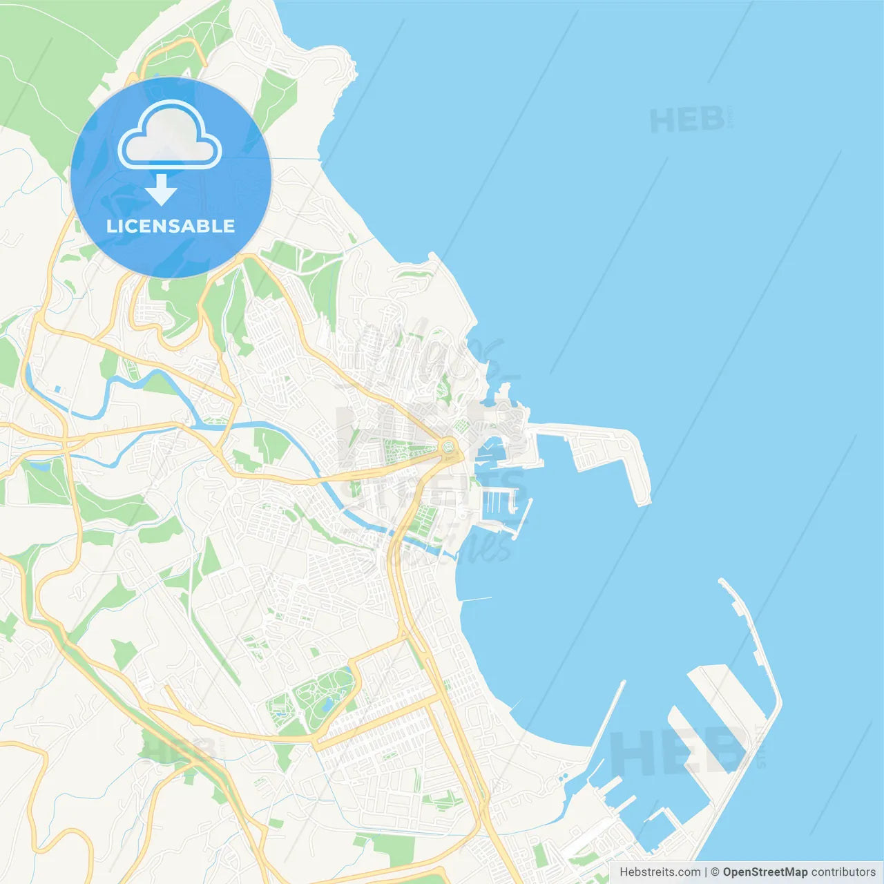 Melilla, Spain Vector Map - Classic Colors