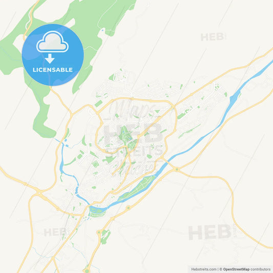 Plasencia, Spain Vector Map - Classic Colors