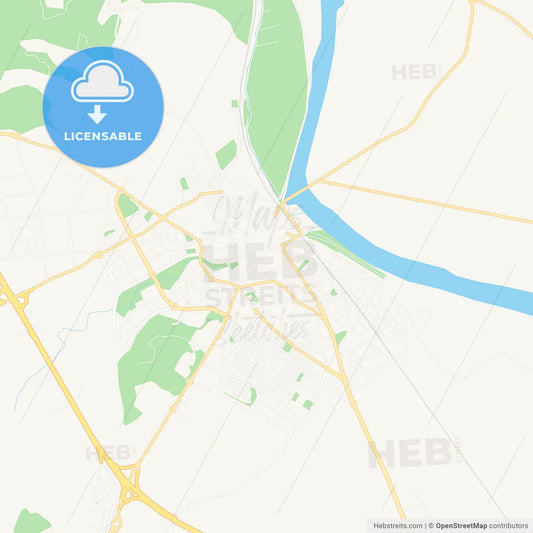 Tudela, Spain Vector Map - Classic Colors