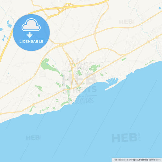 Villajoyosa, Spain Vector Map - Classic Colors