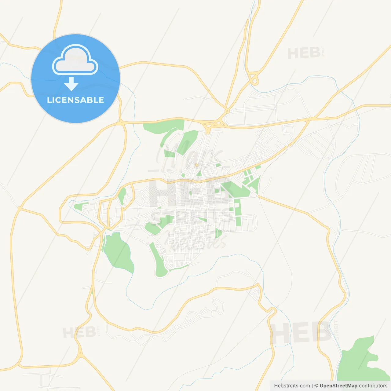 Puente-Genil, Spain Vector Map - Classic Colors