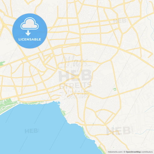 Antalya, Turkey Vector Map - Classic Colors