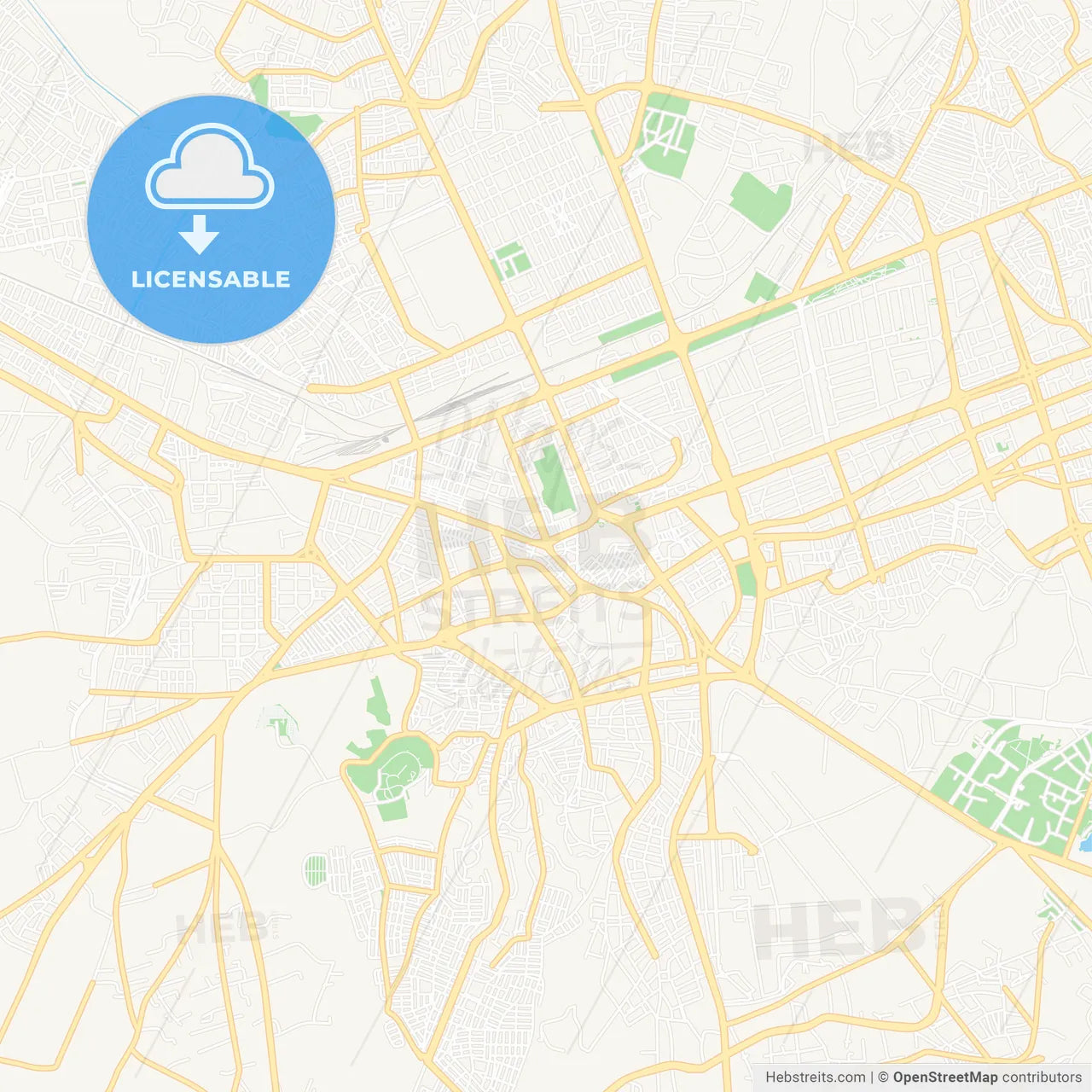 Kayseri, Turkey Vector Map - Classic Colors