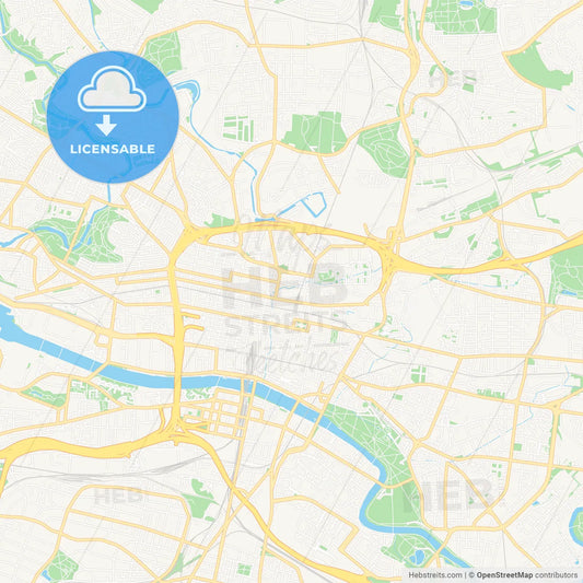 Glasgow, Scotland Vector Map - Classic Colors