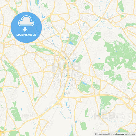 Stoke-on-Trent, England Vector Map - Classic Colors