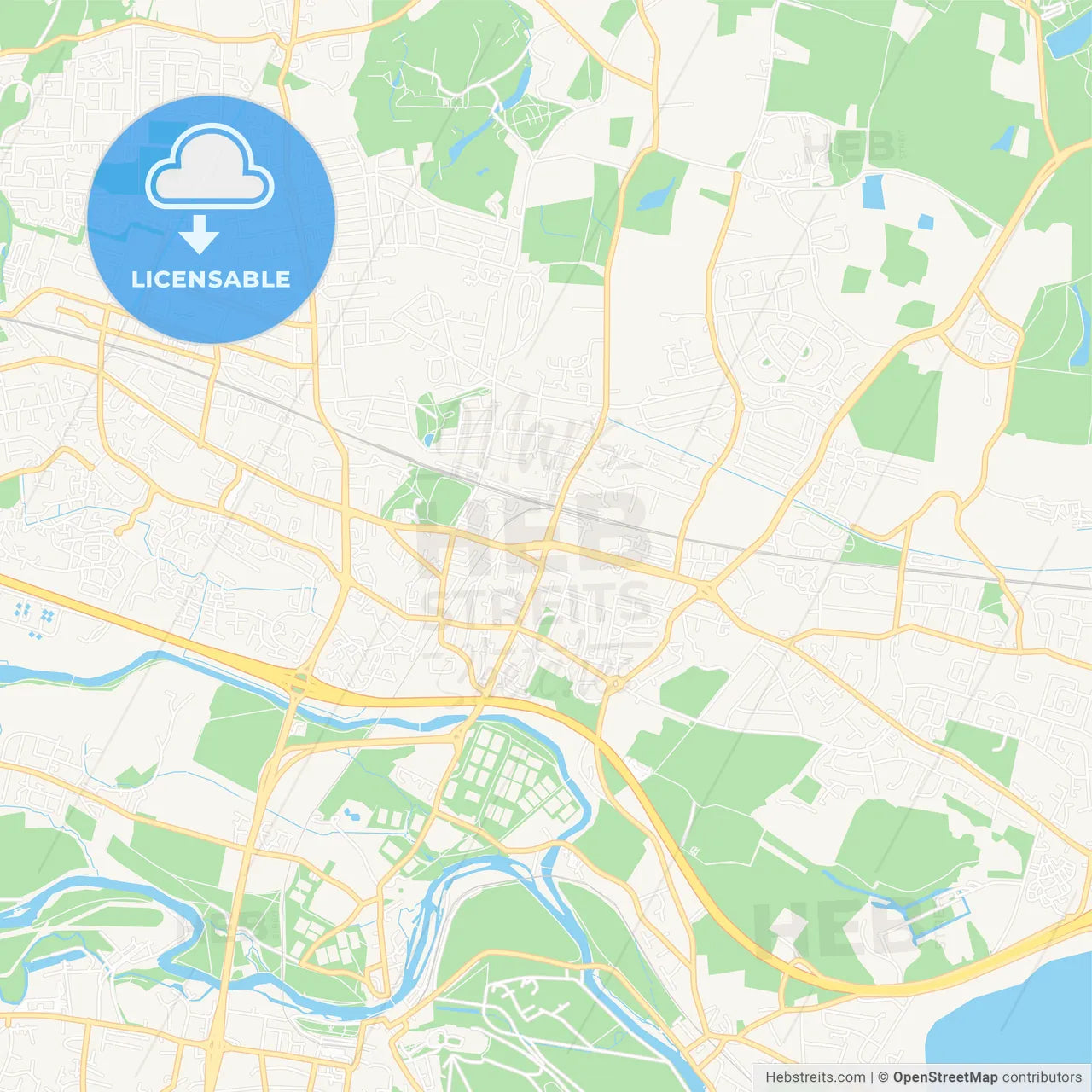 Slough, England Vector Map - Classic Colors