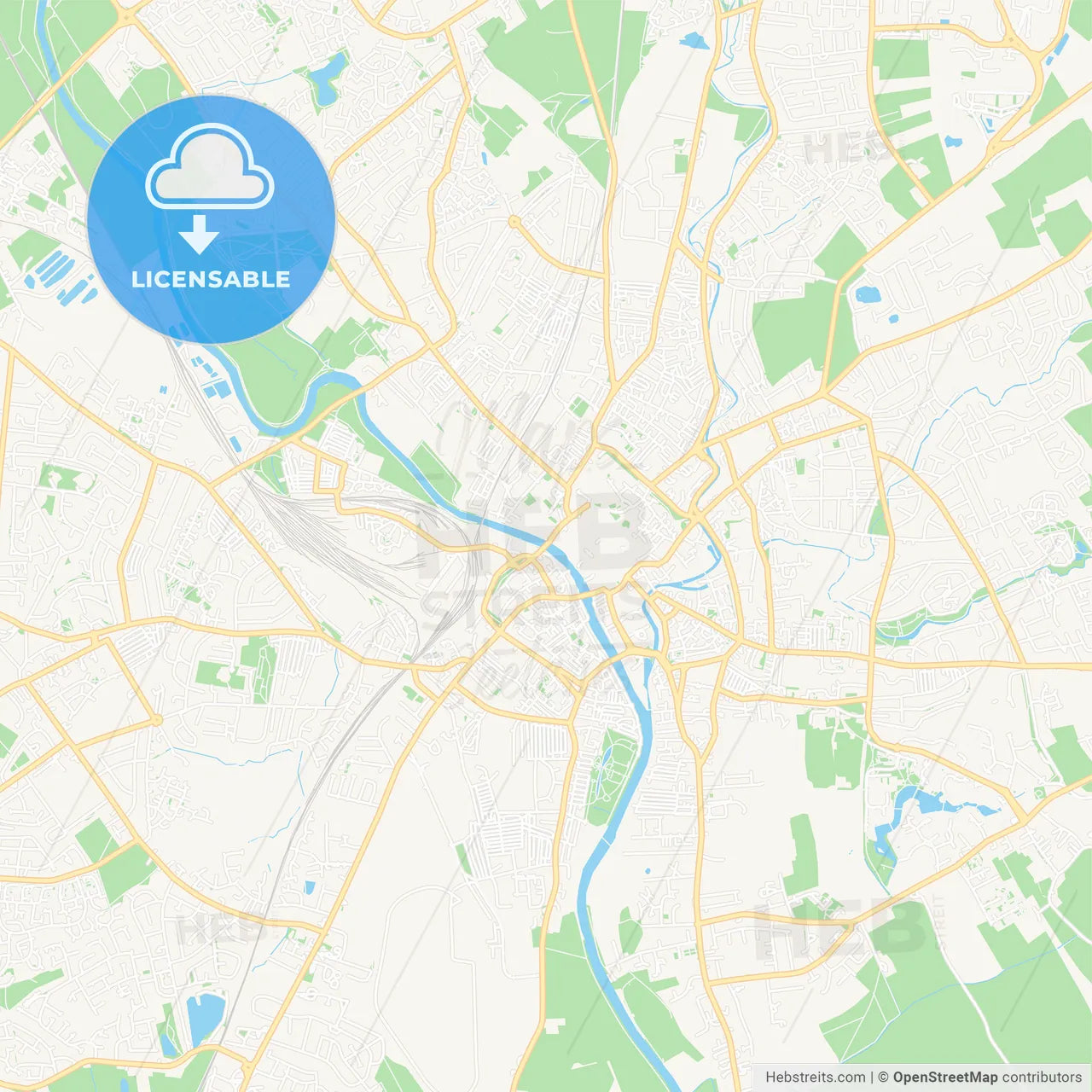 York, England Vector Map - Classic Colors