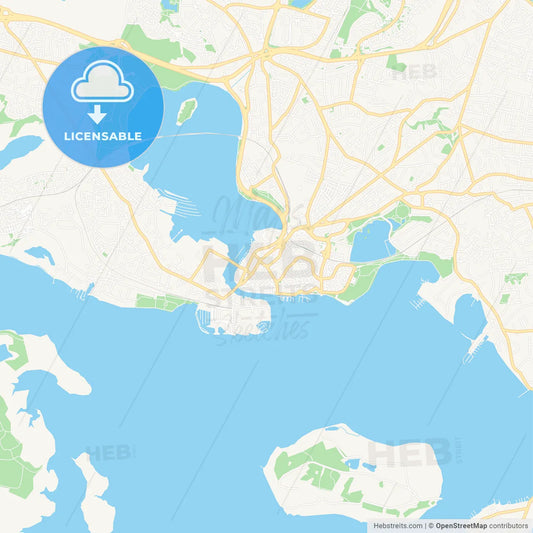 Poole, England Vector Map - Classic Colors