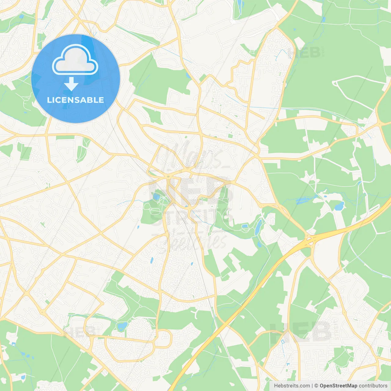 Solihull, England Vector Map - Classic Colors