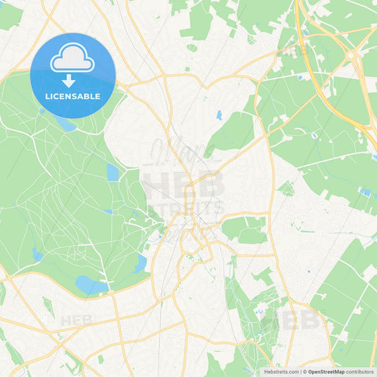 Sutton Coldfield, England Vector Map - Classic Colors