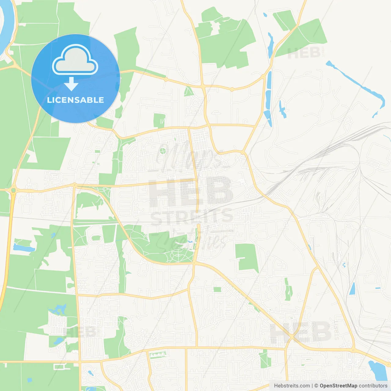 Scunthorpe, England Vector Map - Classic Colors