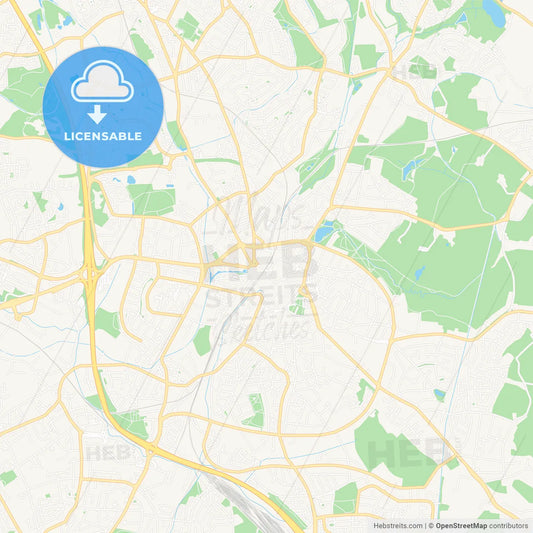 Walsall, England Vector Map - Classic Colors