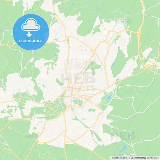 Royal Tunbridge Wells, England Vector Map - Classic Colors