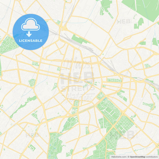 Sofia, Bulgaria Vector Map - Classic Colors