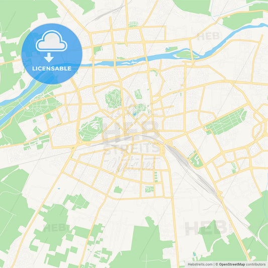 Plovdiv, Bulgaria Vector Map - Classic Colors