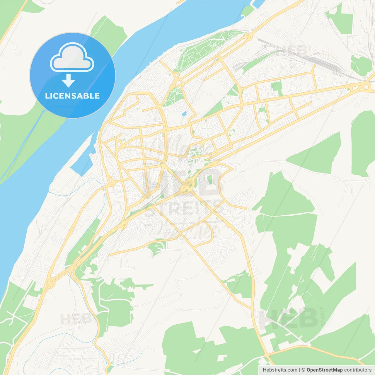 Ruse, Bulgaria Vector Map - Classic Colors