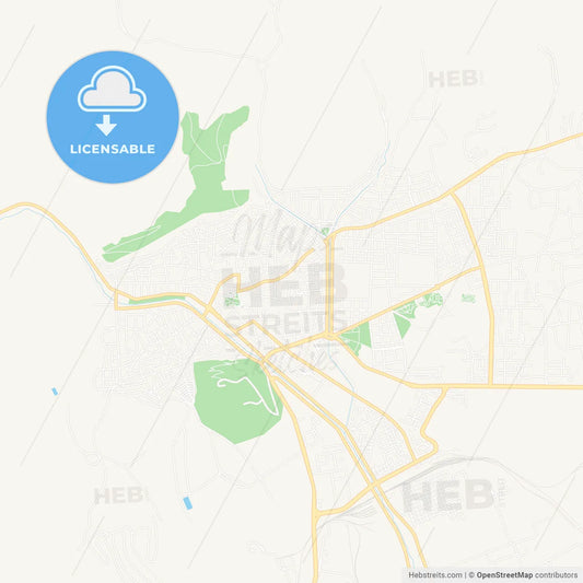 Sliven, Bulgaria Vector Map - Classic Colors