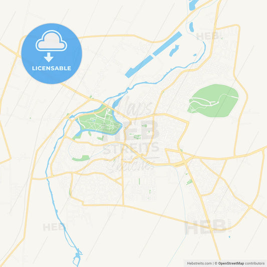 Yambol, Bulgaria Vector Map - Classic Colors