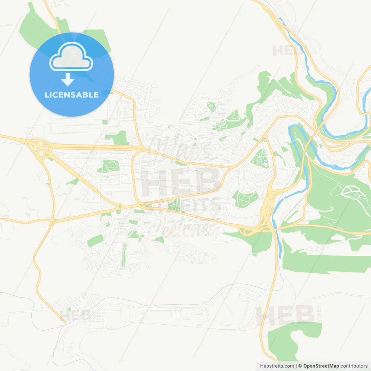 Veliko Tarnovo, Bulgaria Vector Map - Classic Colors