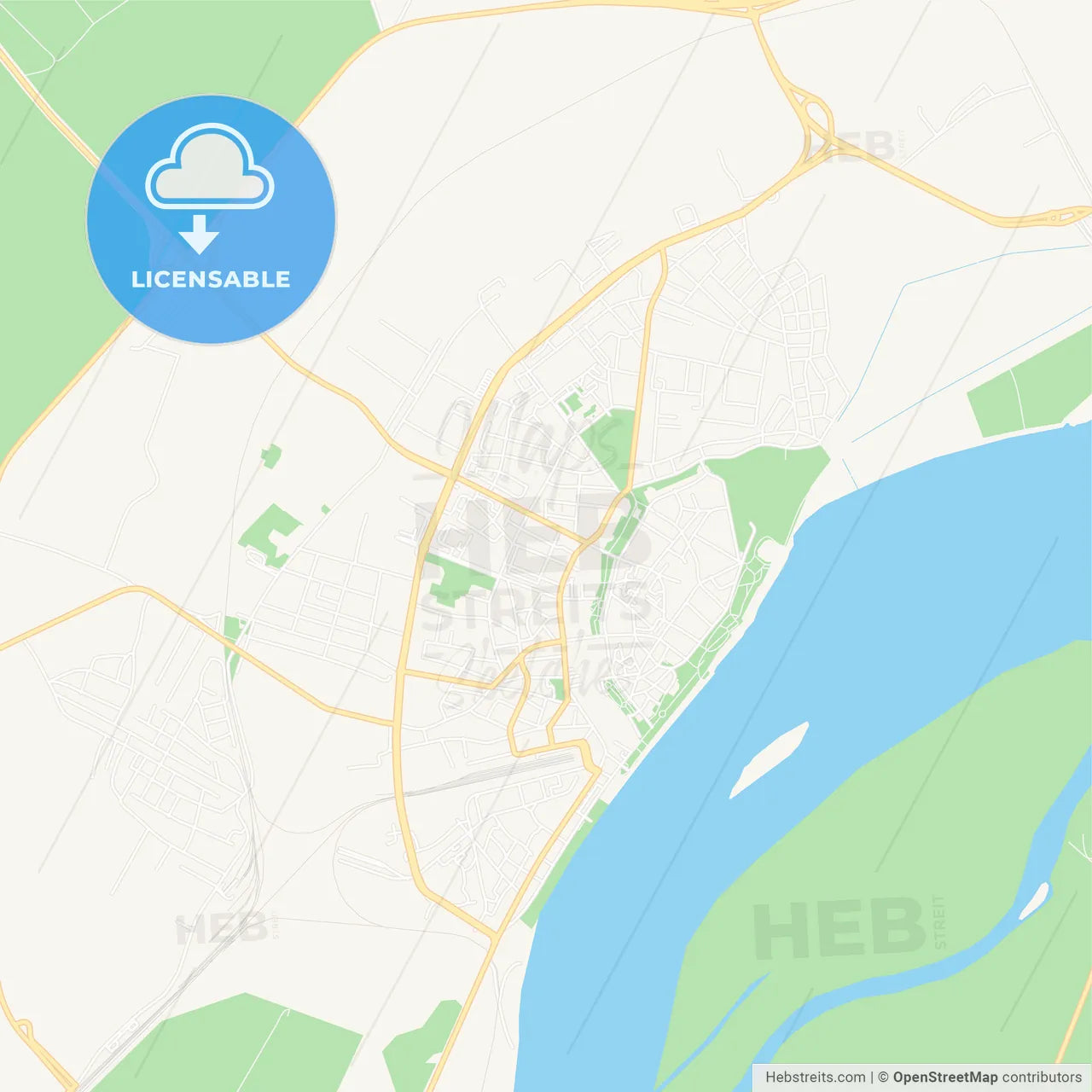 Vidin, Bulgaria Vector Map - Classic Colors