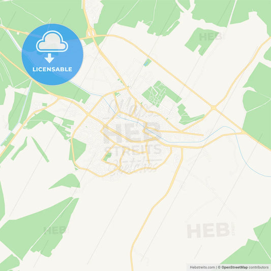 Razgrad, Bulgaria Vector Map - Classic Colors