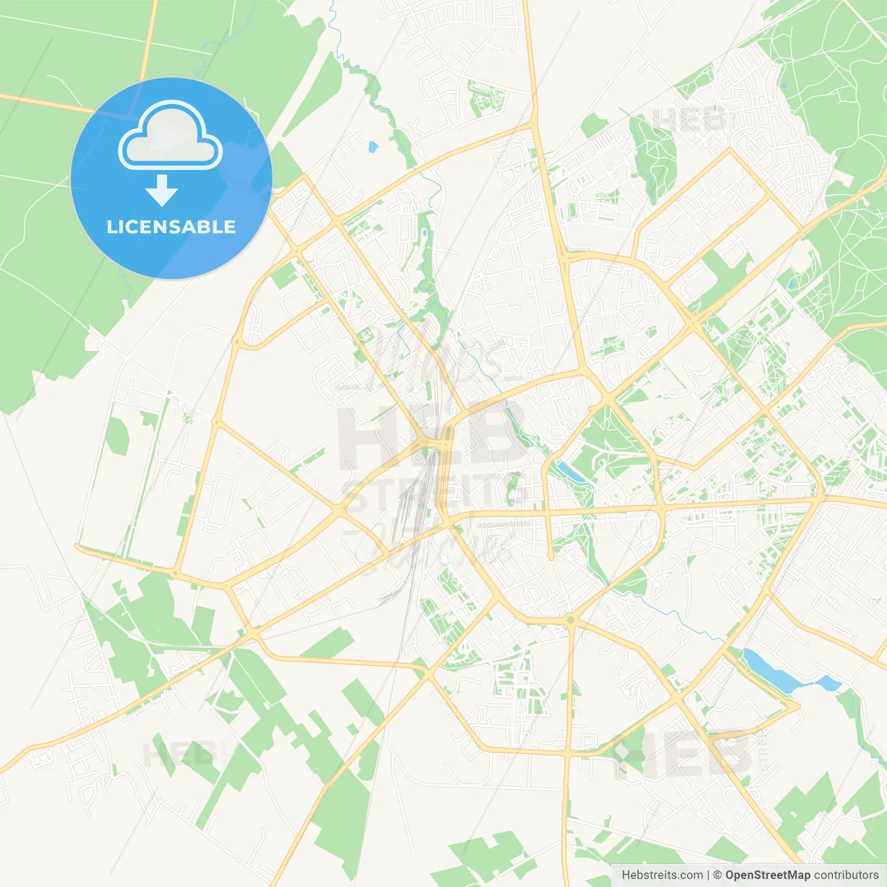 Koszalin, Poland Vector Map - Classic Colors