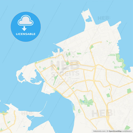 Barreiro, Portugal Vector Map - Classic Colors