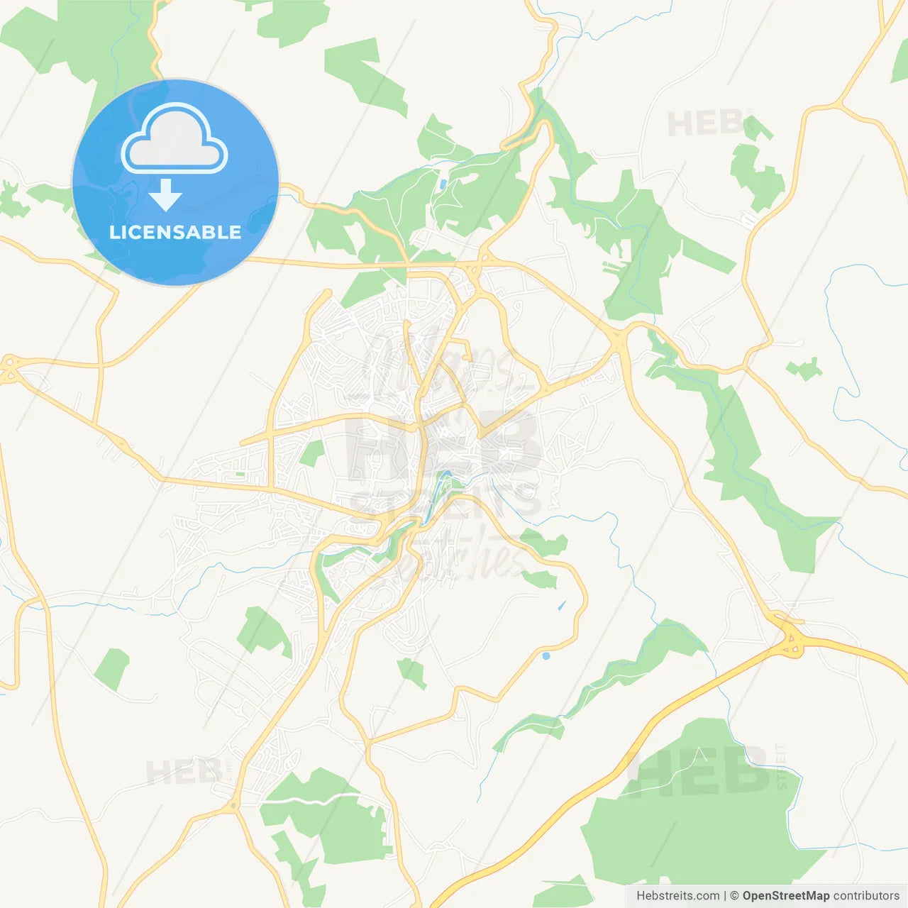 Braganca, Portugal Vector Map - Classic Colors