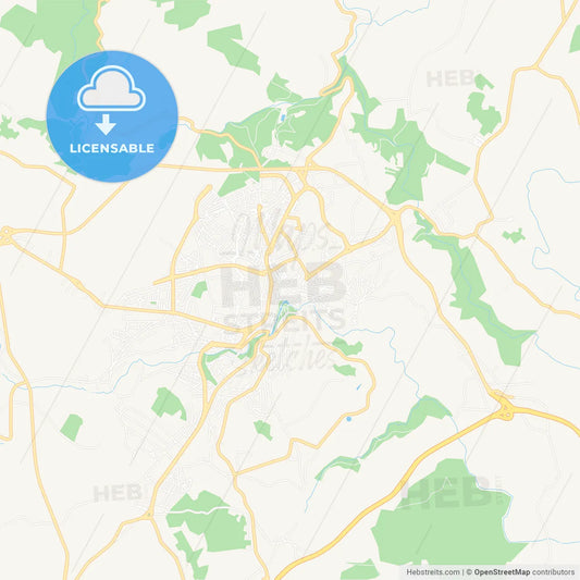 Braganca, Portugal Vector Map - Classic Colors