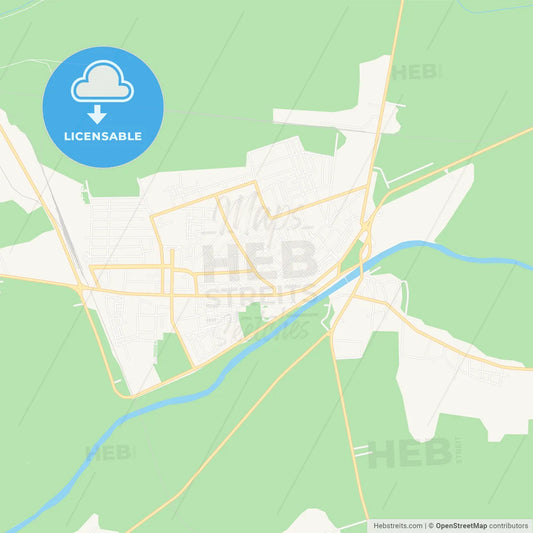 Slobozia, Romania Vector Map - Classic Colors