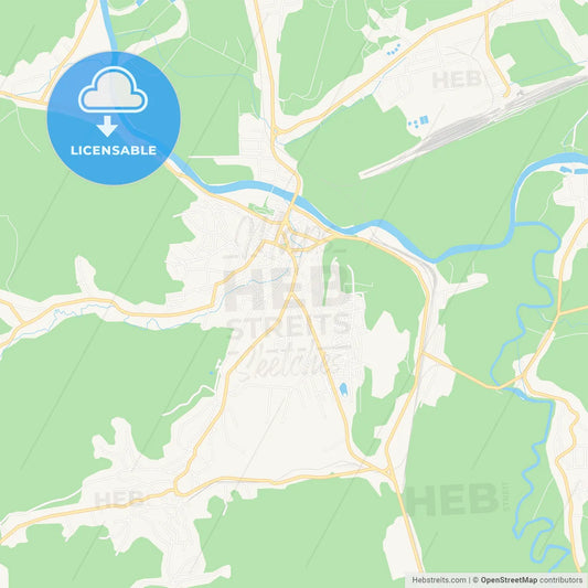 Dej, Romania Vector Map - Classic Colors