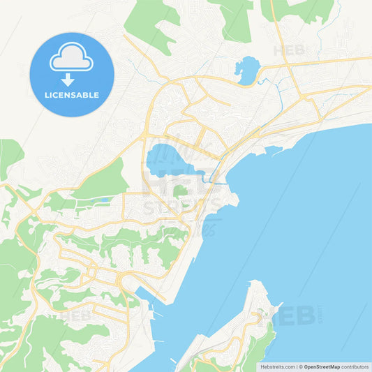 Nakhodka, Russia Vector Map - Classic Colors