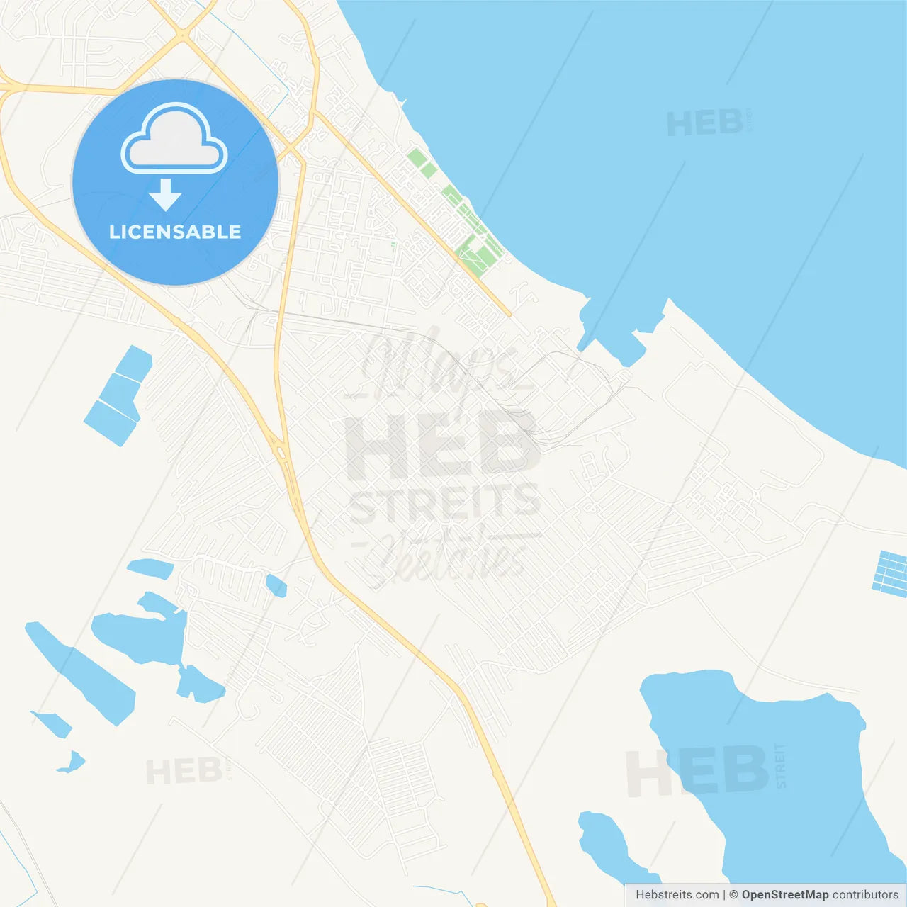 Kaspiysk, Russia Vector Map - Classic Colors