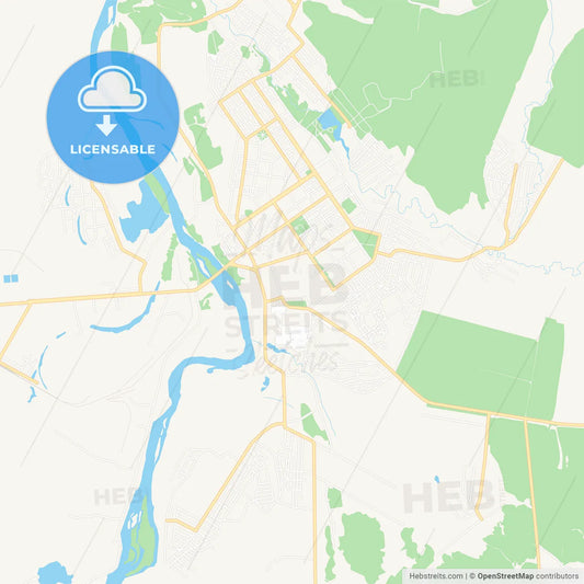 Ishimbay, Russia Vector Map - Classic Colors