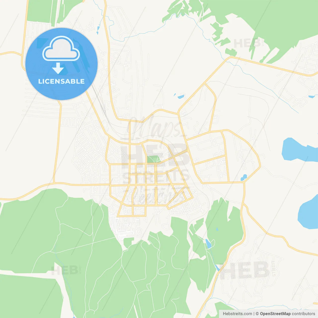 Kumertau, Russia Vector Map - Classic Colors